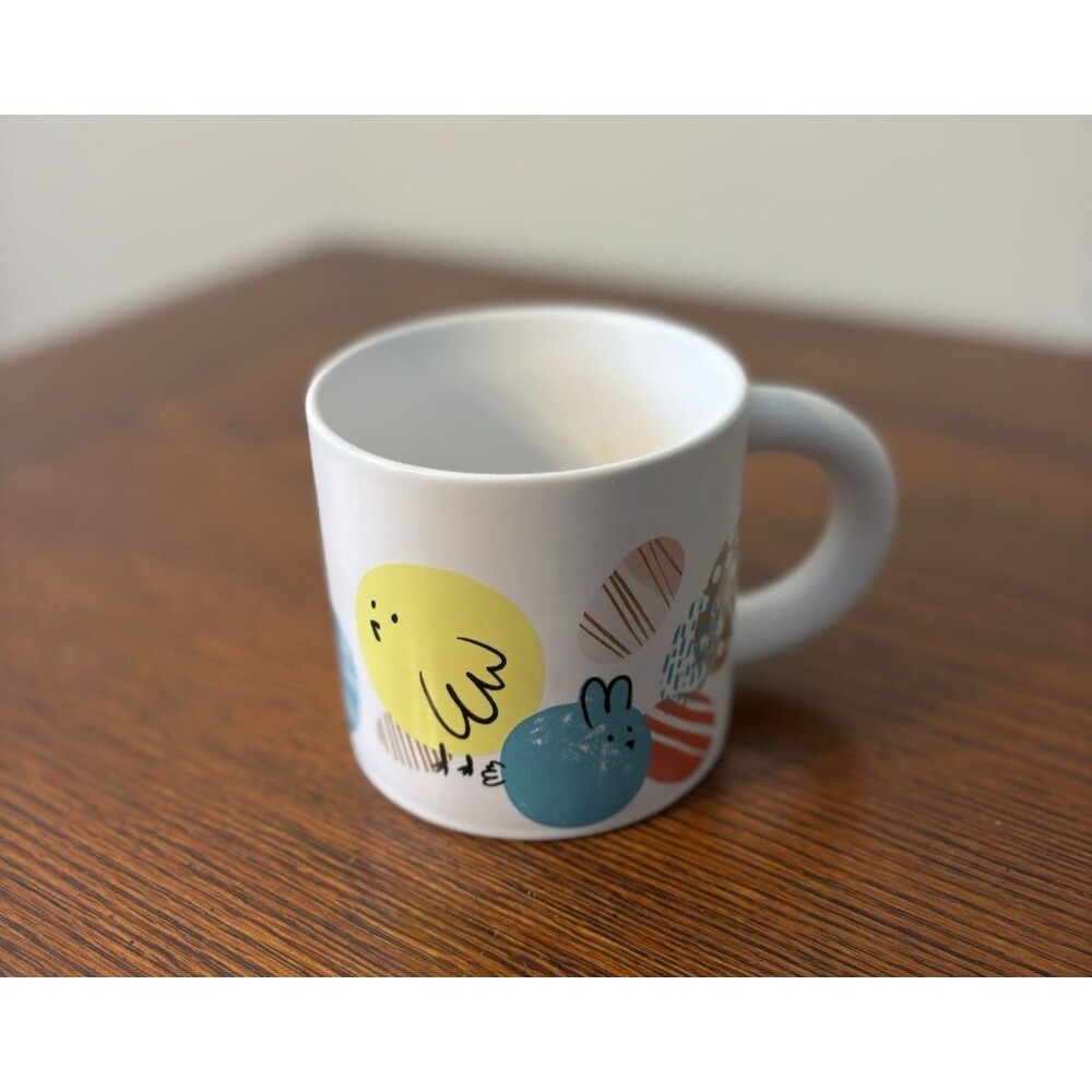 Spring 2019 Starbucks White Ceramic Easter Egg Bunny & Chick Coffee Mug 12oz